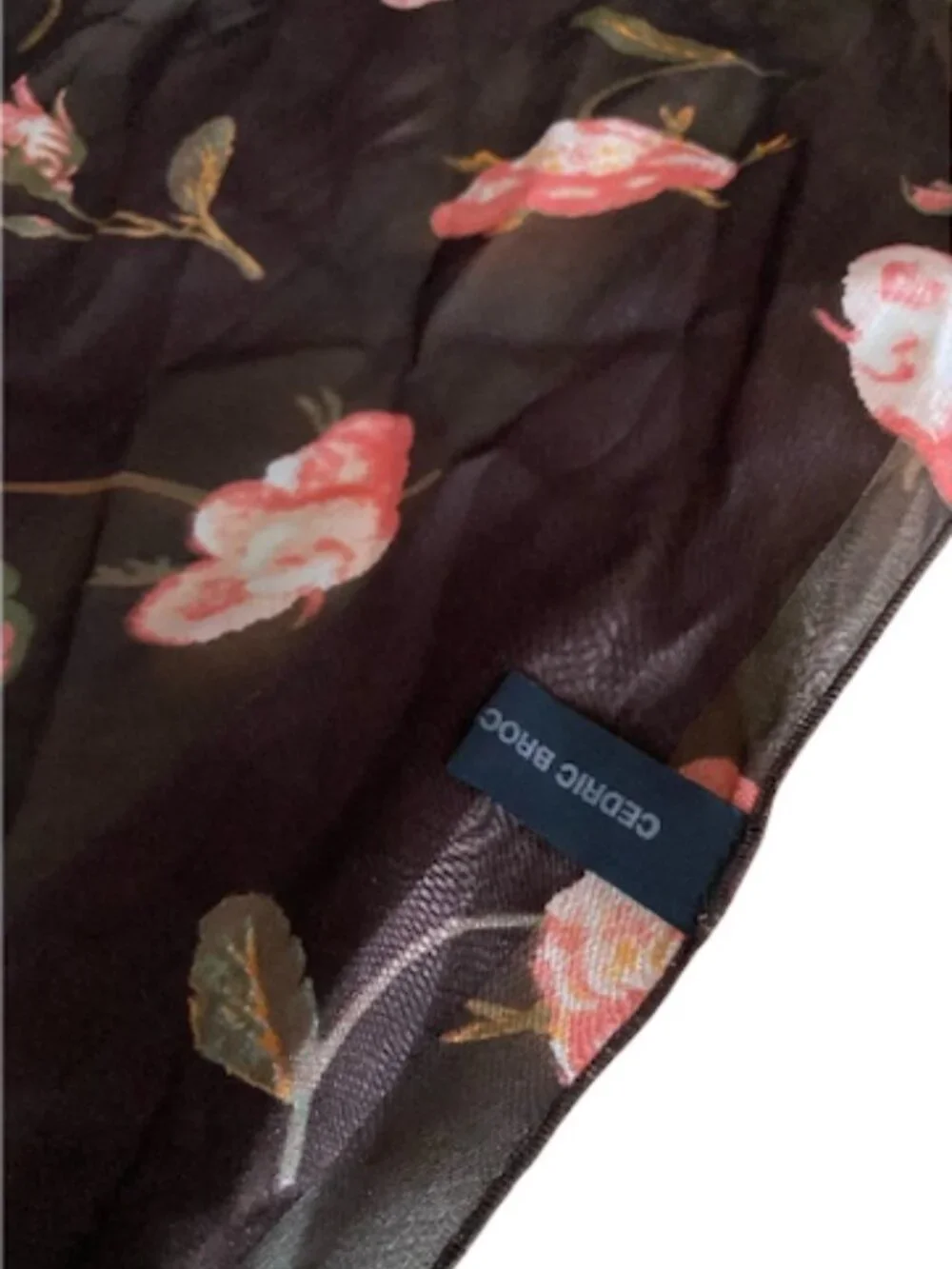 Brochier Soieries Silk Floral Scarf made in France